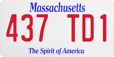 MA license plate 437TD1