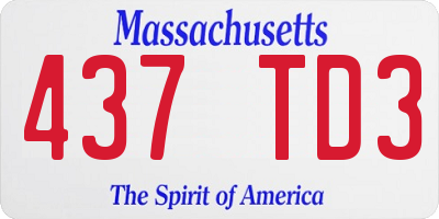 MA license plate 437TD3