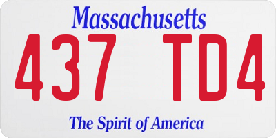 MA license plate 437TD4