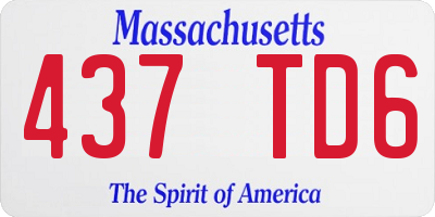 MA license plate 437TD6