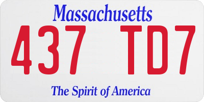 MA license plate 437TD7