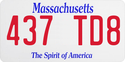 MA license plate 437TD8