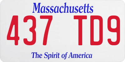 MA license plate 437TD9
