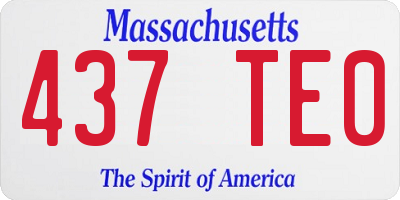 MA license plate 437TE0