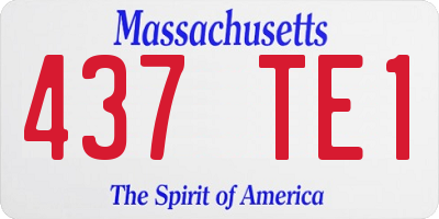 MA license plate 437TE1