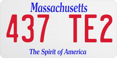 MA license plate 437TE2