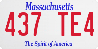 MA license plate 437TE4