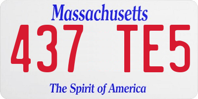 MA license plate 437TE5