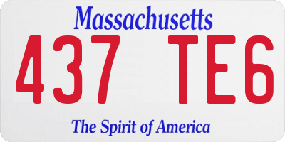 MA license plate 437TE6