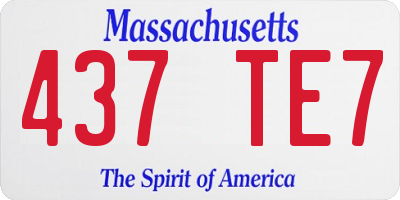 MA license plate 437TE7