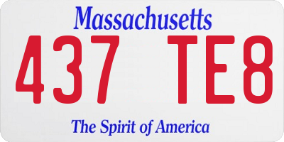 MA license plate 437TE8