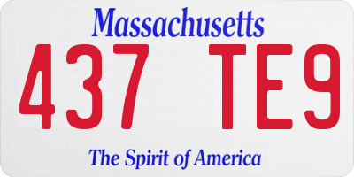 MA license plate 437TE9