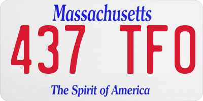 MA license plate 437TF0