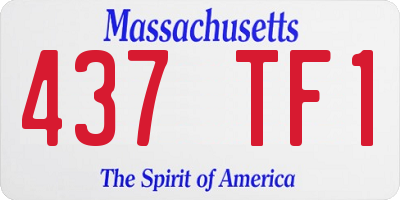 MA license plate 437TF1