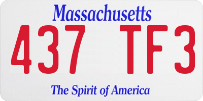 MA license plate 437TF3