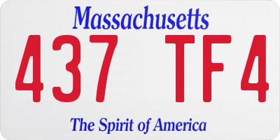 MA license plate 437TF4