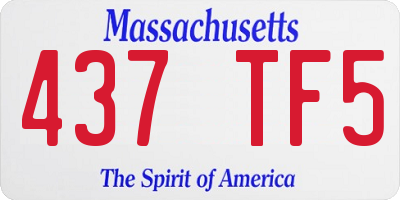 MA license plate 437TF5