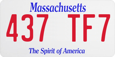 MA license plate 437TF7