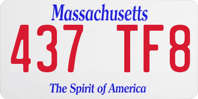 MA license plate 437TF8