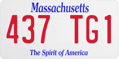 MA license plate 437TG1