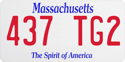 MA license plate 437TG2