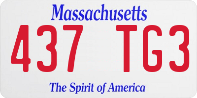 MA license plate 437TG3