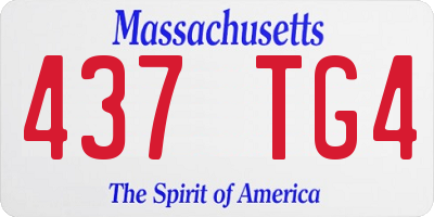 MA license plate 437TG4