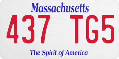 MA license plate 437TG5