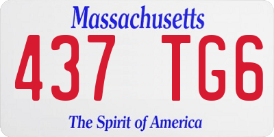 MA license plate 437TG6