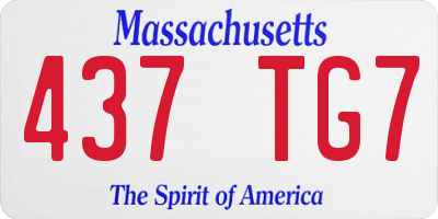 MA license plate 437TG7