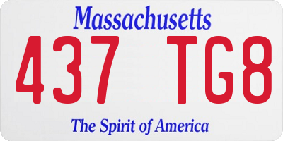 MA license plate 437TG8