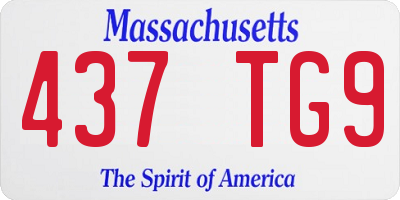 MA license plate 437TG9