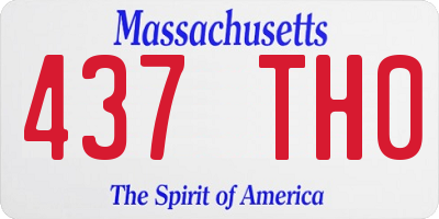 MA license plate 437TH0