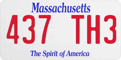 MA license plate 437TH3