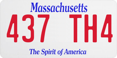 MA license plate 437TH4