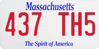 MA license plate 437TH5
