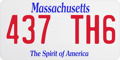 MA license plate 437TH6