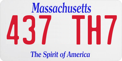 MA license plate 437TH7