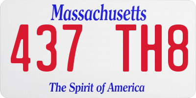 MA license plate 437TH8