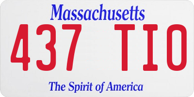 MA license plate 437TI0