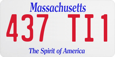 MA license plate 437TI1