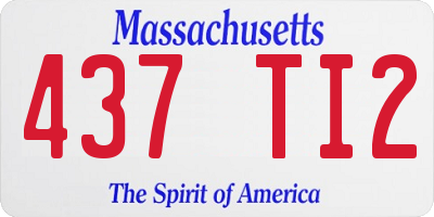 MA license plate 437TI2