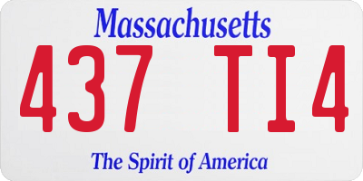 MA license plate 437TI4