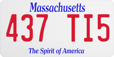 MA license plate 437TI5