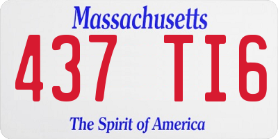 MA license plate 437TI6