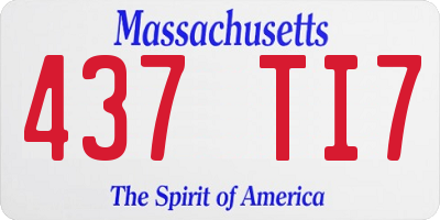 MA license plate 437TI7