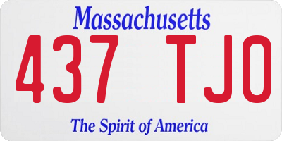 MA license plate 437TJ0
