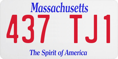 MA license plate 437TJ1