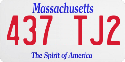 MA license plate 437TJ2
