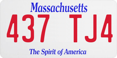 MA license plate 437TJ4